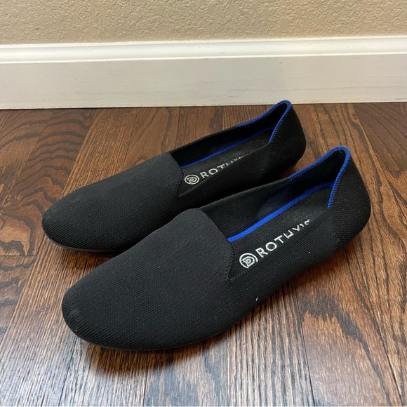 Rothy’s Women Shoes Black Loafers Slip On Ballet Flats Size 11 Solid Knit Round, - Picture 3 of 16